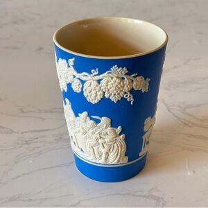 Copeland Spode Blue Jasperware English Tavern Pub Scene from England Wine Cup